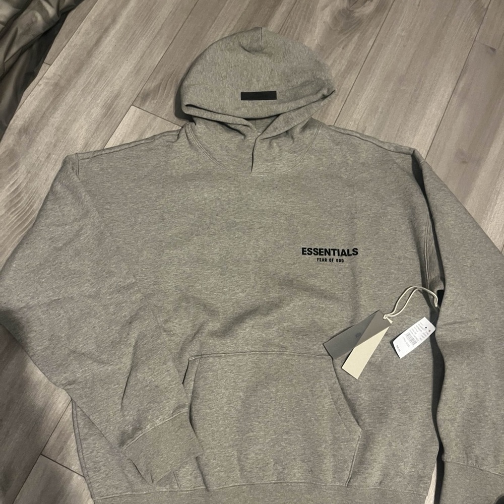 Large Essentials Fear of God Dark Oatmeal Hoodie